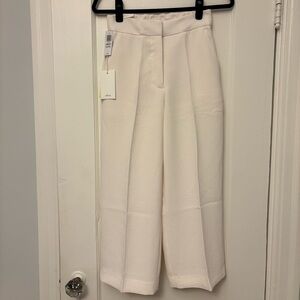 Aritzia Wilfred Cream Crepe Wide Leg Pants